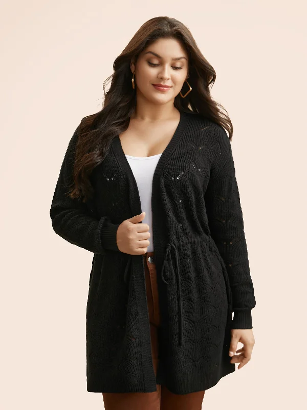 oversized women cardigan for a trendy and cozy lookTextured Kimono Collar Drawstring Cardigan oversized women cardigan for a trendy and cozy lookTextured Kimono Collar Drawstring Cardigan