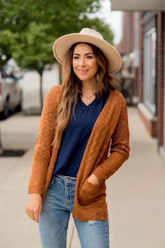 open front women cardigan for easy stylingTextured Tissue Cardigan