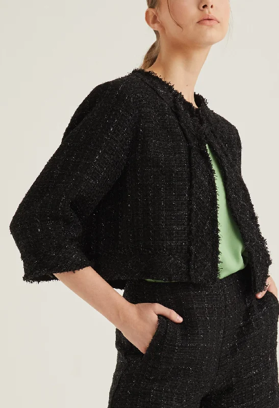 cashmere blend women cardigan for a luxurious feelTweed Chic Brunch Crop Jacket