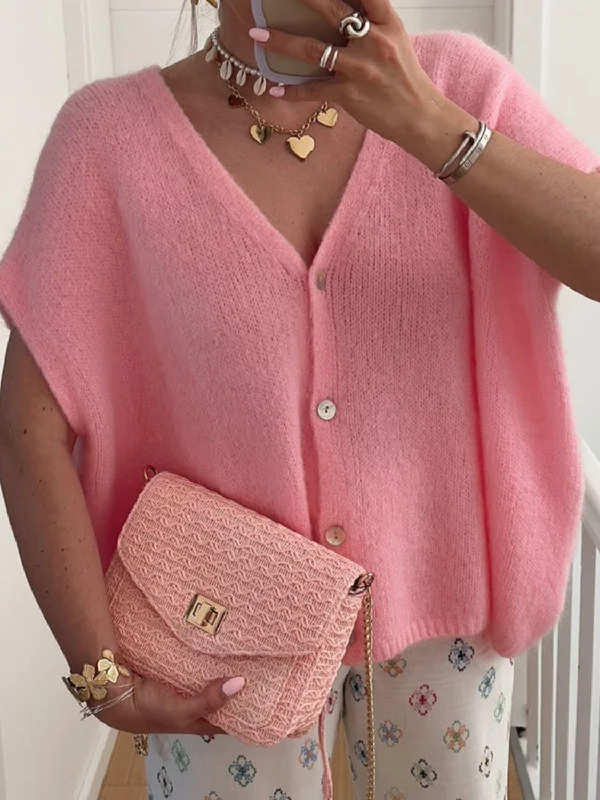 lightweight women cardigan for spring and fallV-Neck Button Up Short Sleeve Cardigan lightweight women cardigan for spring and fallV-Neck Button Up Short Sleeve Cardigan
