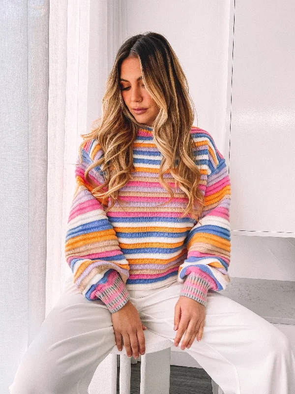 organic cotton women cardigan for an eco - friendly choiceValkyrie Knit - Pink Stripe