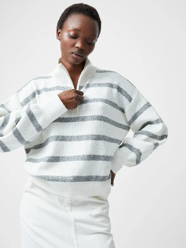 cashmere blend women cardigan for a luxurious feelVhari Recycled Stripe Half Zip Jumper