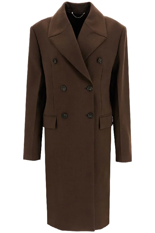 Oversized women's wool coats in a monochromatic look for a trendy outfitwide double-breasted coat 244 WRO0147 FB0061 BARK 213 Oversized women's wool coats in a monochromatic look for a trendy outfitwide double-breasted coat 244 WRO0147 FB0061 BARK 213