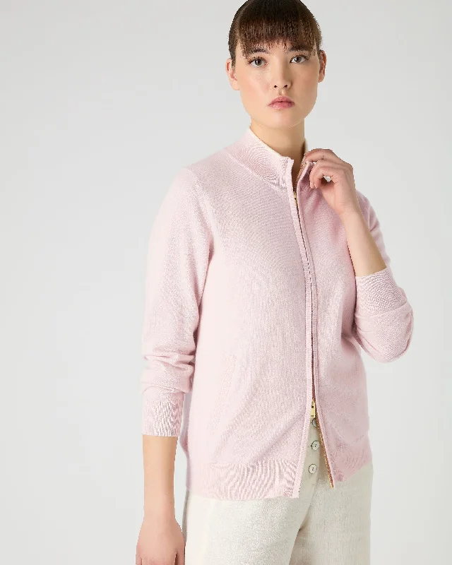 cable knit women cardigan with intricate patternsWomen's Alisa Full Zip Cashmere Cardigan Quartz Pink cable knit women cardigan with intricate patternsWomen's Alisa Full Zip Cashmere Cardigan Quartz Pink