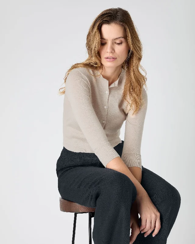 oversized women cardigan for a trendy and cozy lookWomen's Darcie Superfine Cashmere Cropped Cardigan Sandstone Brown oversized women cardigan for a trendy and cozy lookWomen's Darcie Superfine Cashmere Cropped Cardigan Sandstone Brown