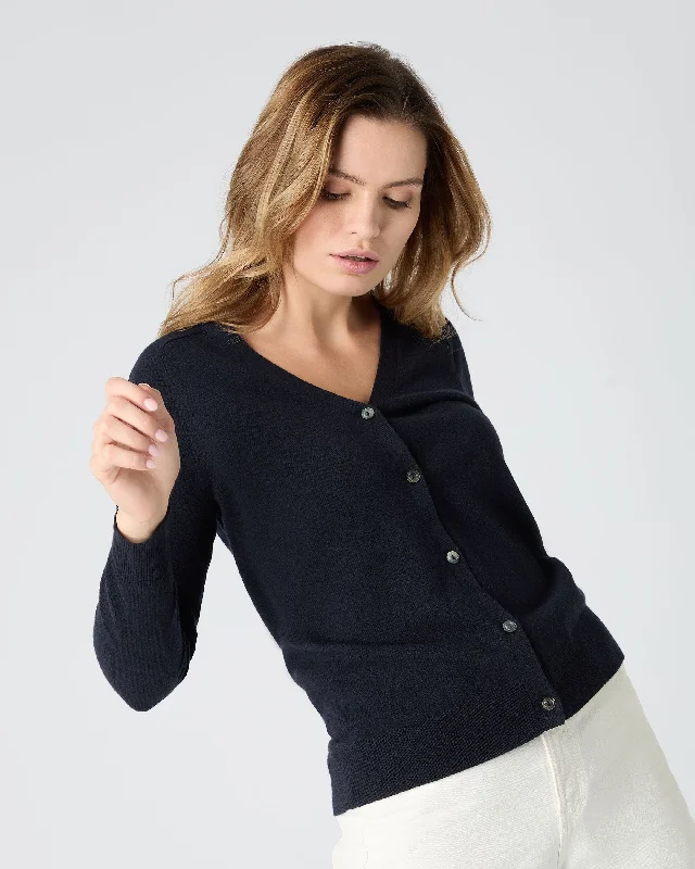 cable knit women cardigan with intricate patternsWomen's Lara V Neck Cashmere Cardigan Navy Blue cable knit women cardigan with intricate patternsWomen's Lara V Neck Cashmere Cardigan Navy Blue