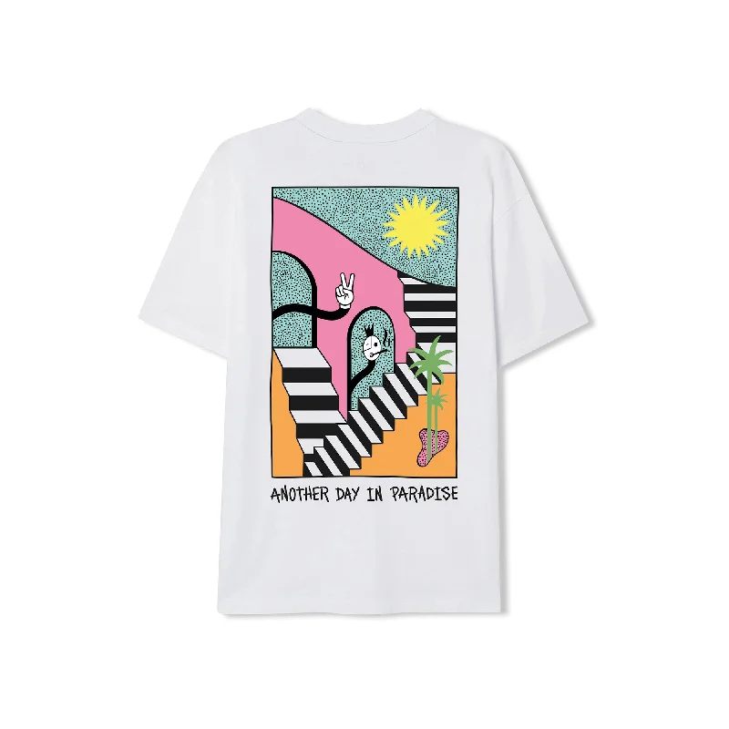 Organic Cotton Women T Shirt for Eco - Conscious WearersAnother day in Paradise T-Shirt - White