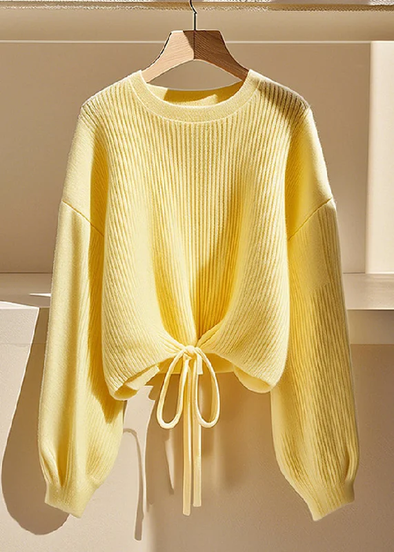 Mock Neck Women's Alpaca Wool Sweaters in Earth TonesArt Yellow O Neck Lace Up Solid Knit Sweater Fall Mock Neck Women's Alpaca Wool Sweaters in Earth TonesArt Yellow O Neck Lace Up Solid Knit Sweater Fall