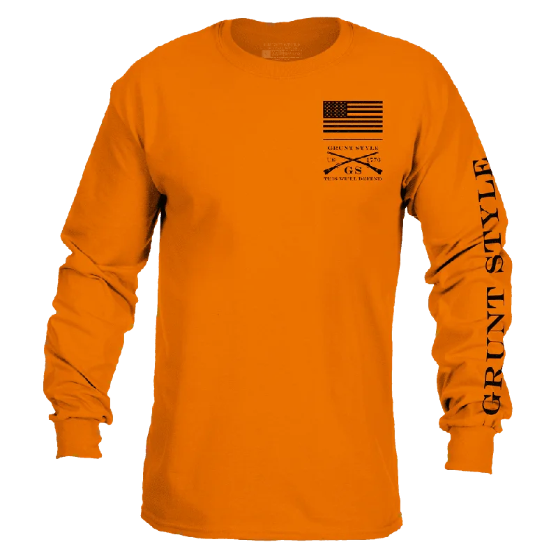 Crew Neck Women T Shirt with a Timeless DesignBase Long Sleeve - Safety Orange