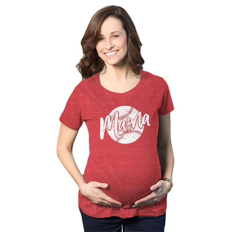 Crew Neck Women T Shirt with a Timeless DesignBaseball Mama Maternity T Shirt