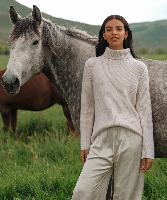 Longline Women's Mohair Sweater Dresses in a Loose FitCashmere Turtleneck