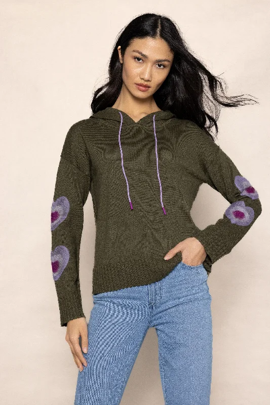 Boat Neck Women's Merino Wool Sweaters in Neutral ShadesCATCH ME HOODIE