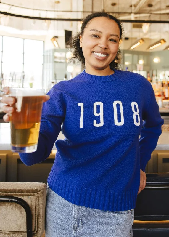 Hooded Women's Fleece - Lined Sweaters for WinterChicago 1908 Sweater - Royal