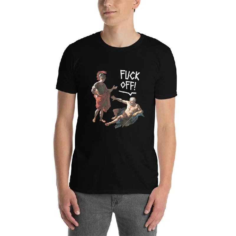 Embroidered Women T Shirt with Intricate DetailsDiogenes tells Alexander to Fuck Off - Premium T-Shirt Embroidered Women T Shirt with Intricate DetailsDiogenes tells Alexander to Fuck Off - Premium T-Shirt