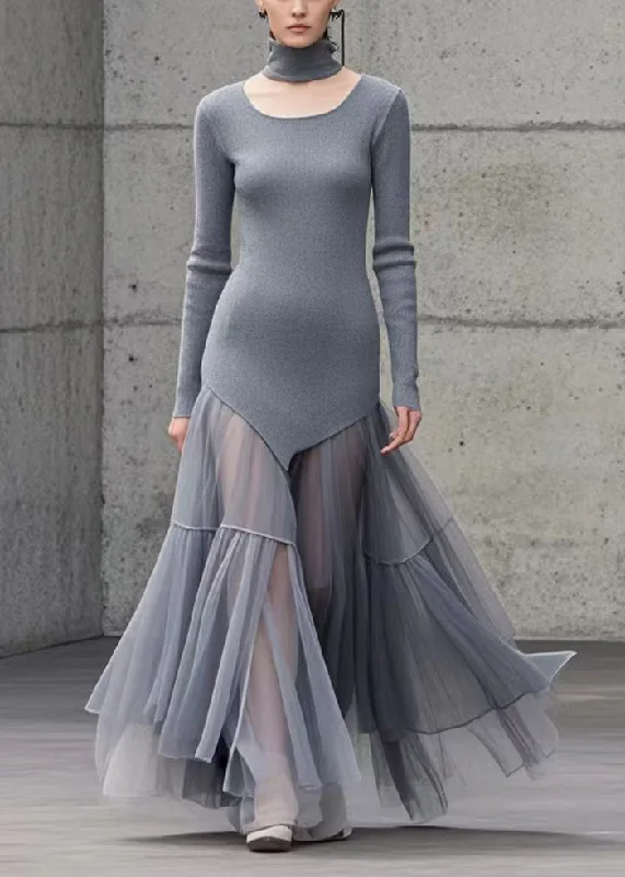 Women's Off - Shoulder Chunky Knit Sweater Dresses in Earth TonesDIY Grey Silm Fit Patchwork Tulle Knit Dress Winter Women's Off - Shoulder Chunky Knit Sweater Dresses in Earth TonesDIY Grey Silm Fit Patchwork Tulle Knit Dress Winter