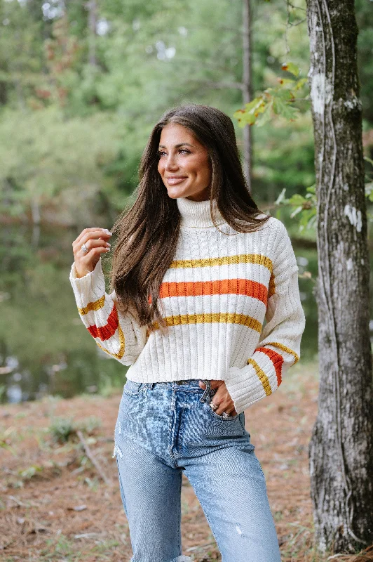 Open - Front Women's Cardigan - Style Mohair SweatersEloise Turtleneck Sweater-Cream Multi Open - Front Women's Cardigan - Style Mohair SweatersEloise Turtleneck Sweater-Cream Multi