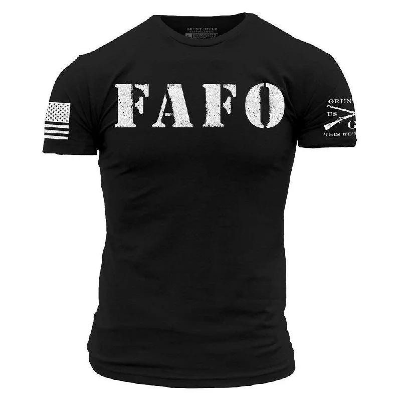 V - Neck Women T Shirt to Enhance the NecklineFAFO T-Shirt - Black