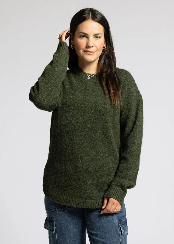 Plus Size Women's Sequined Sweaters for Special OccasionsFlora Sweater - Heather Fern