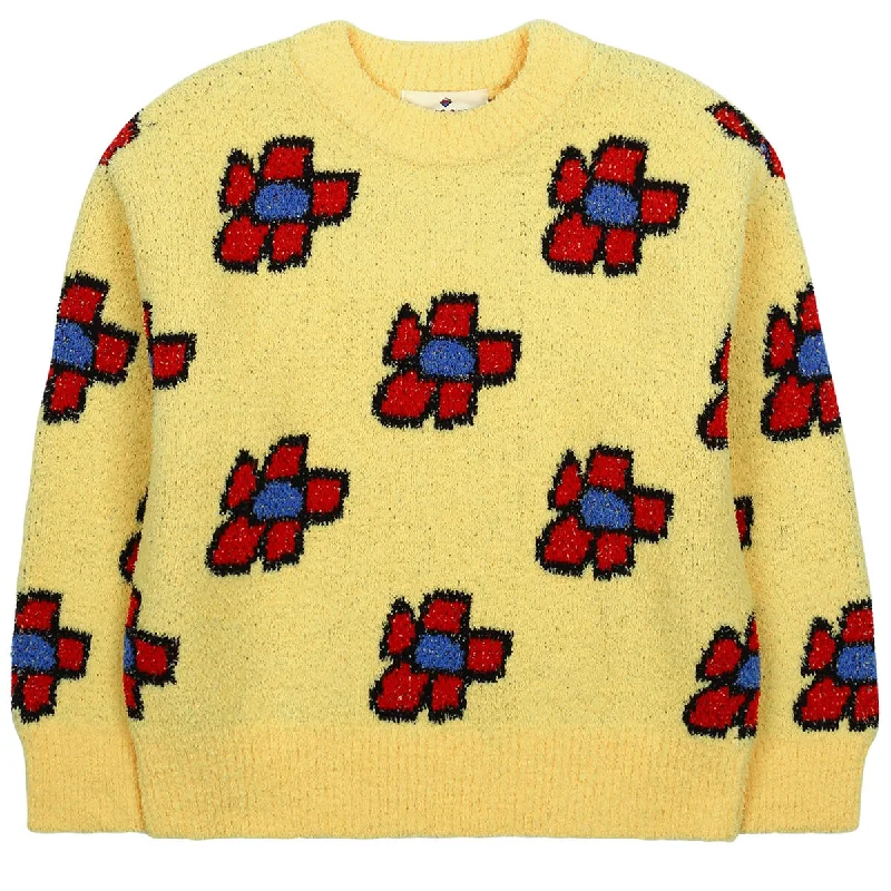 Bell - Sleeve Women's Mohair - Wool Blend SweatersFlower Sweater by Jelly Mallow