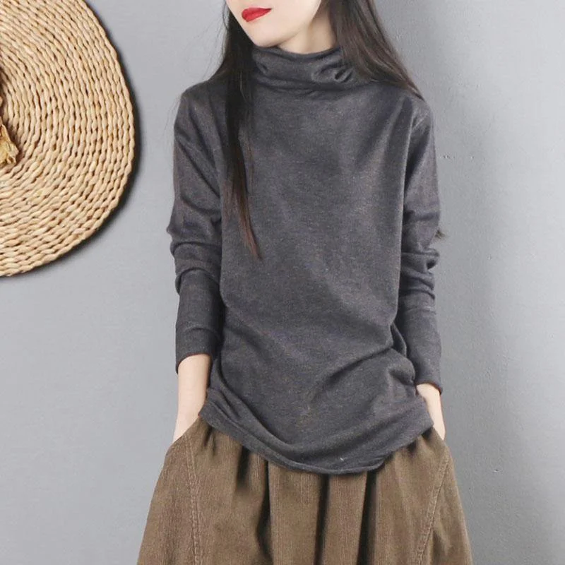 Mock Neck Women's Alpaca Wool Sweaters in Earth TonesFor Spring dark gray sweater tops high neck knitwear long sleeve Mock Neck Women's Alpaca Wool Sweaters in Earth TonesFor Spring dark gray sweater tops high neck knitwear long sleeve