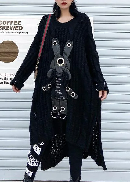 Longline Women's Mohair Sweater Dresses in a Loose FitFor Work black Sweater dress outfit Moda hollow out daily low high design sweater dress Longline Women's Mohair Sweater Dresses in a Loose FitFor Work black Sweater dress outfit Moda hollow out daily low high design sweater dress