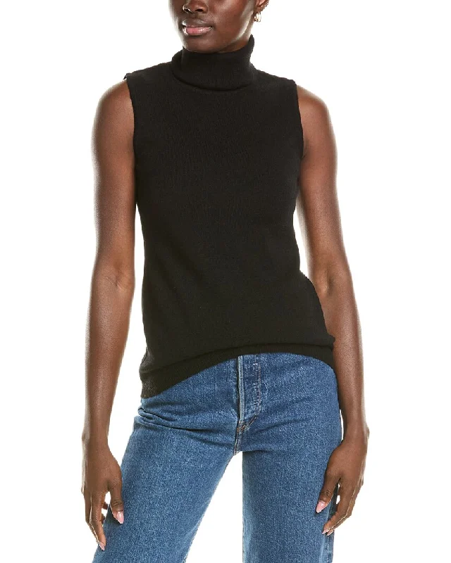 Short Sleeve Women's Cashmere Sweater Dresses in Pastel HuesForte Cashmere Sleeveless Turtleneck Cashmere Sweater Short Sleeve Women's Cashmere Sweater Dresses in Pastel HuesForte Cashmere Sleeveless Turtleneck Cashmere Sweater