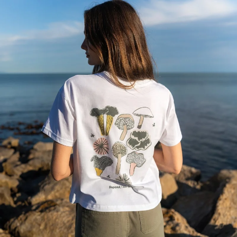 Ringer T Shirt Women with Retro - Inspired StripesGather Boxy T-Shirt
