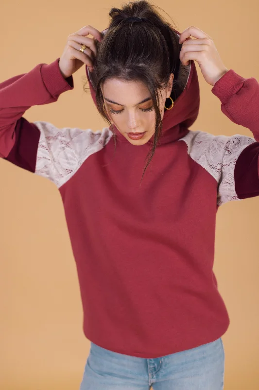 Women's Long Sleeve Turtleneck Cashmere SweatersHoodie Vera Rouge Laced