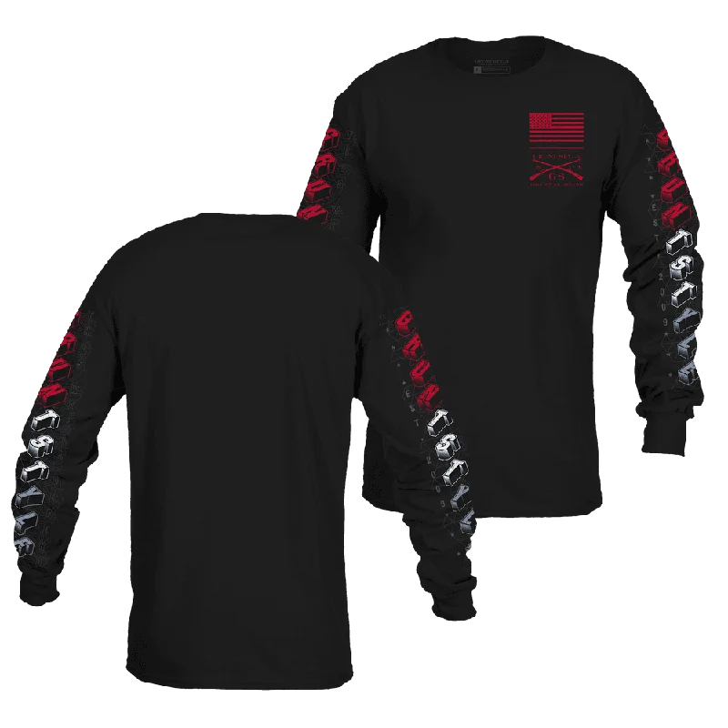 Pocketed Women T Shirt for Added FunctionalityIsometric Long Sleeve - Black