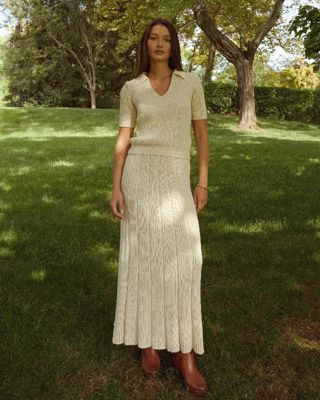 Boat Neck Women's Merino Wool Sweaters in Neutral ShadesKalei Two Piece Set