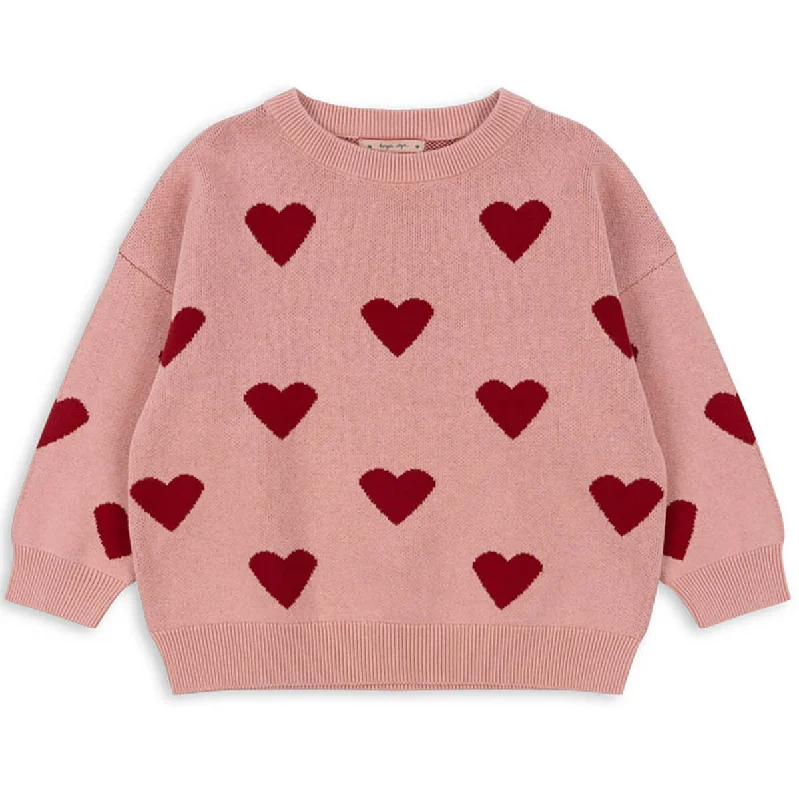 V - Neck Women's Ribbed Wool Sweaters for FallLapis Knit Sweater in Mellow Rose by Konges Slojd V - Neck Women's Ribbed Wool Sweaters for FallLapis Knit Sweater in Mellow Rose by Konges Slojd