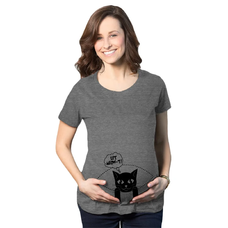 Long Sleeve Women T Shirt for Cooler WeatherLet Meowt Maternity T Shirt