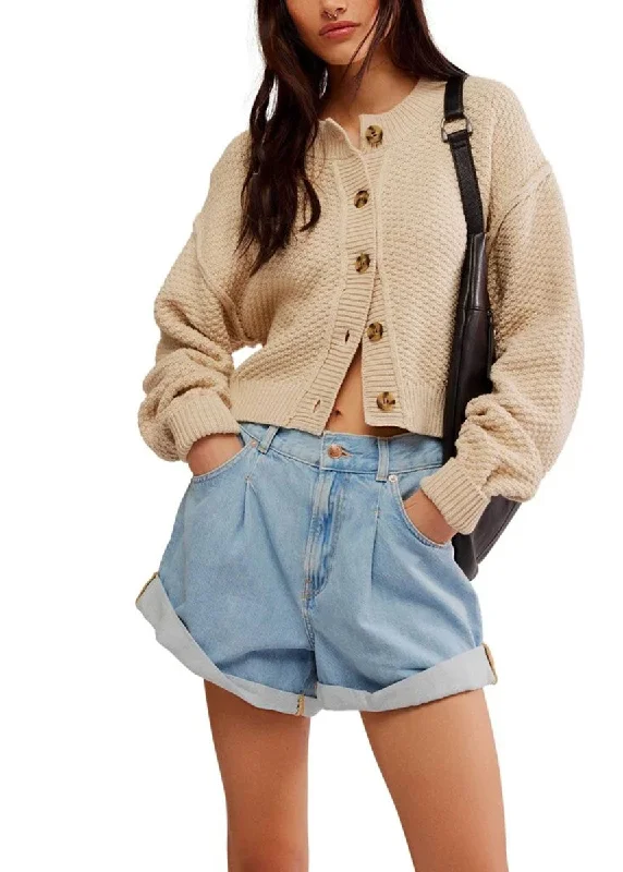 Plus Size Women's Belted Cable Knit SweatersLila Cardi - Birch