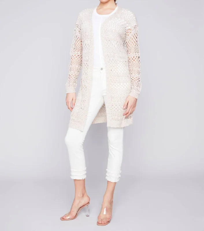 A - Line Women's Merino Wool Sweater Dresses in Classic StylesLong Knit Crochet Cardigan In Beige A - Line Women's Merino Wool Sweater Dresses in Classic StylesLong Knit Crochet Cardigan In Beige