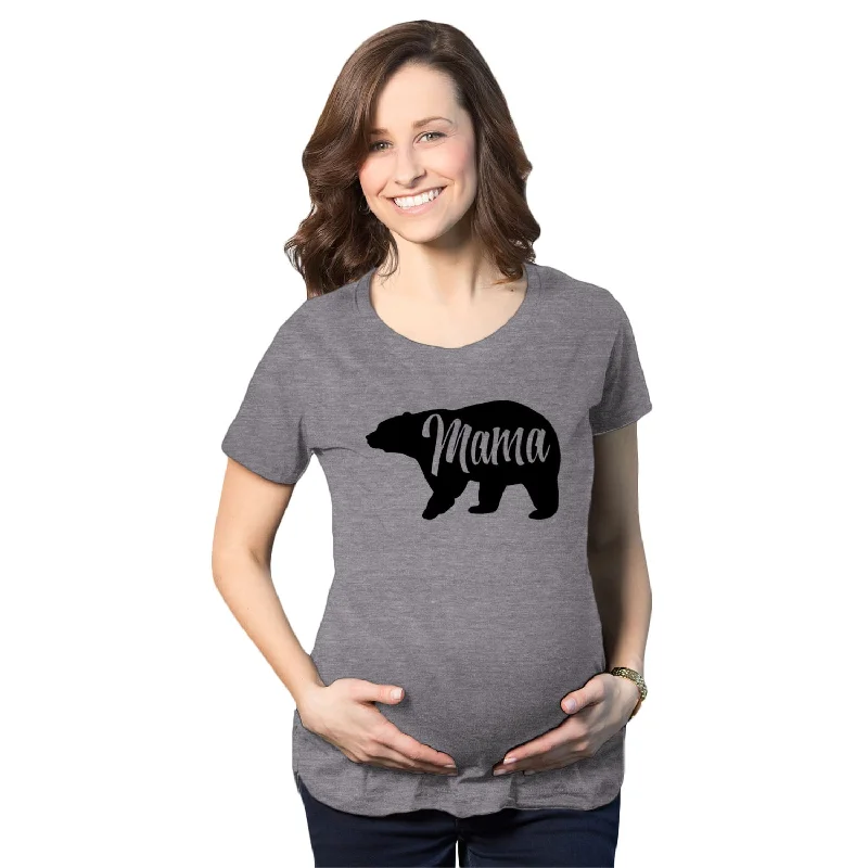 Long Sleeve Women T Shirt for Cooler WeatherMama Bear Maternity T Shirt