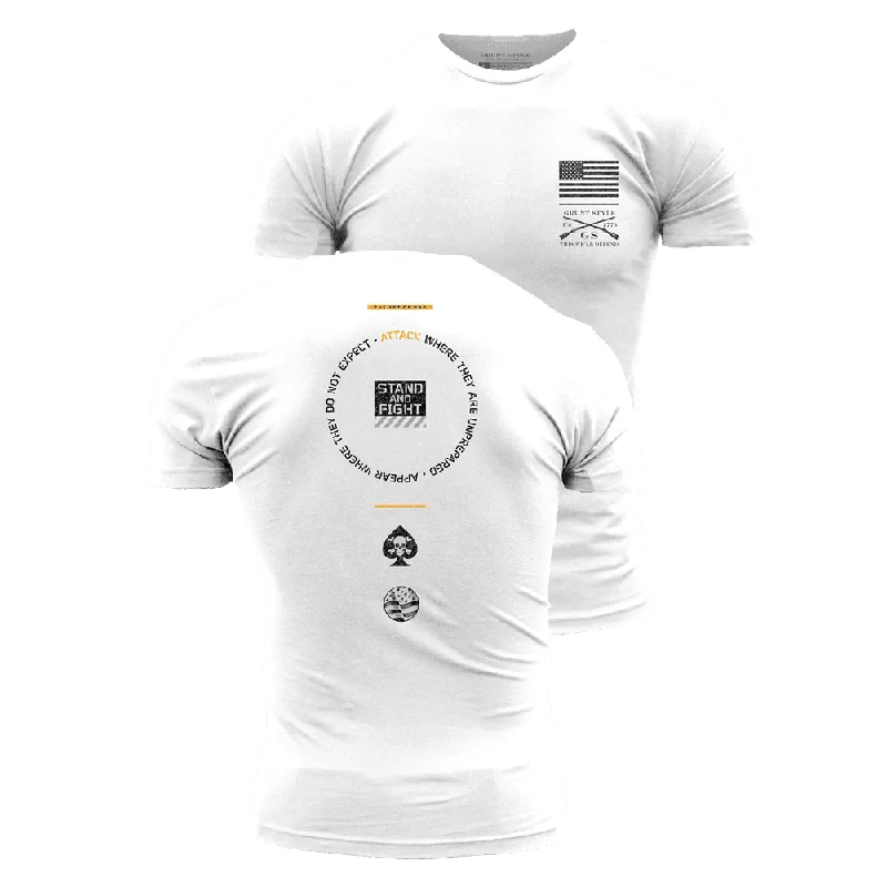 Sheer Women T Shirt for a Stylish and Alluring LookMen's Stand And Fight T-Shirt - White Sheer Women T Shirt for a Stylish and Alluring LookMen's Stand And Fight T-Shirt - White