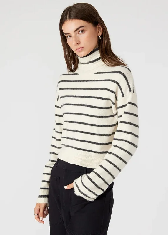 Button - Down Women's Shetland Wool Sweaters in Traditional PatternsNarsha Sweater - Ivory Stripe Button - Down Women's Shetland Wool Sweaters in Traditional PatternsNarsha Sweater - Ivory Stripe
