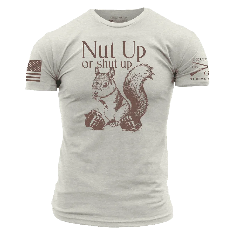 Pocketed Women T Shirt for Added FunctionalityNut Up Or Shut Up T-Shirt - Sand