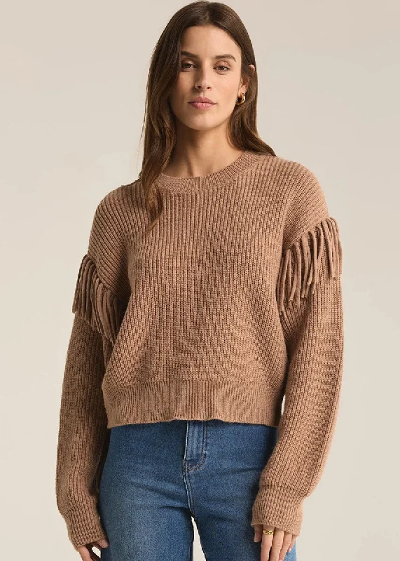 Hooded Women's Fleece - Lined Sweaters for WinterOn The Fringe Sweater - Campfire
