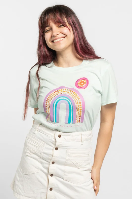 V - Neck Women T Shirt to Enhance the NecklinePeople And The Sun Seafoam Cotton Crew Neck Women's T-Shirt