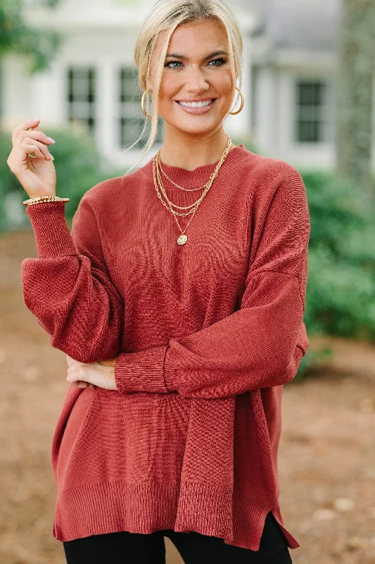 Plus Size Women's Ruffled Hem Sweaters in Floral PrintsPerfectly You Marsala Red Mock Neck Sweater Plus Size Women's Ruffled Hem Sweaters in Floral PrintsPerfectly You Marsala Red Mock Neck Sweater