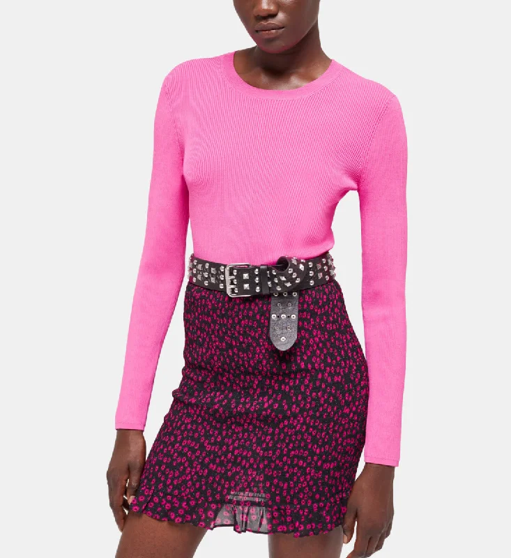 Sleeveless Women's Silk Blend Sweater Dresses for a Sophisticated LookPink Crew Neck Sweater Sleeveless Women's Silk Blend Sweater Dresses for a Sophisticated LookPink Crew Neck Sweater