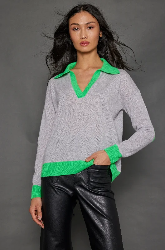 Short Sleeve Women's Cotton Blend Sweaters in Pastel ColorsPOLO POP