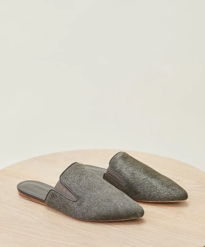 A - Line Women's Merino Wool Sweater Dresses in Classic StylesPony Hair Mule