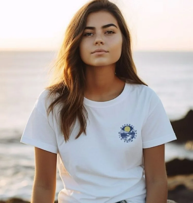 Ringer T Shirt Women with Retro - Inspired StripesRapanui Wild Swim Club T-Shirt