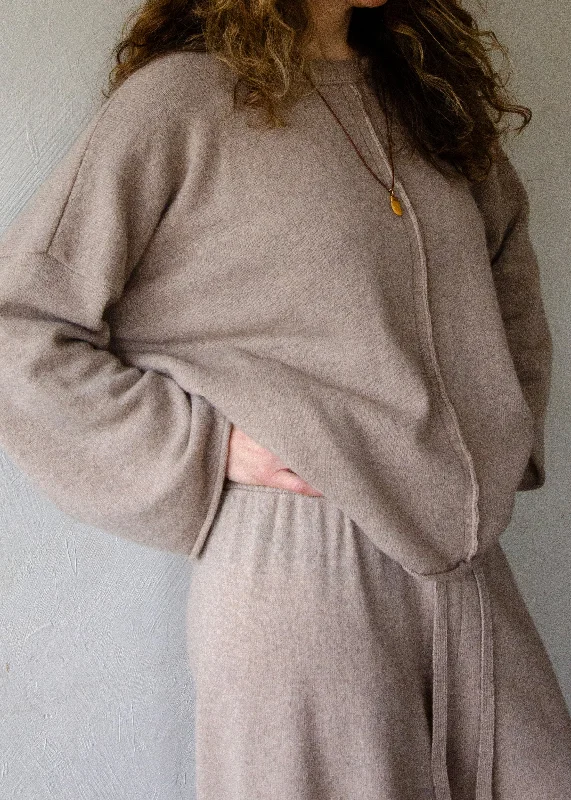 Split - Hem Women's Linen Blend Sweaters for SpringRecycled Cashmere Sweater | Oat