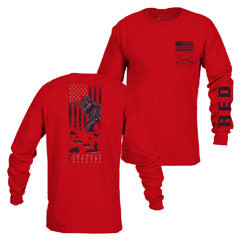 Muscle Women T Shirt for a Sporty and Casual LookRED Friday Long Sleeve - Red
