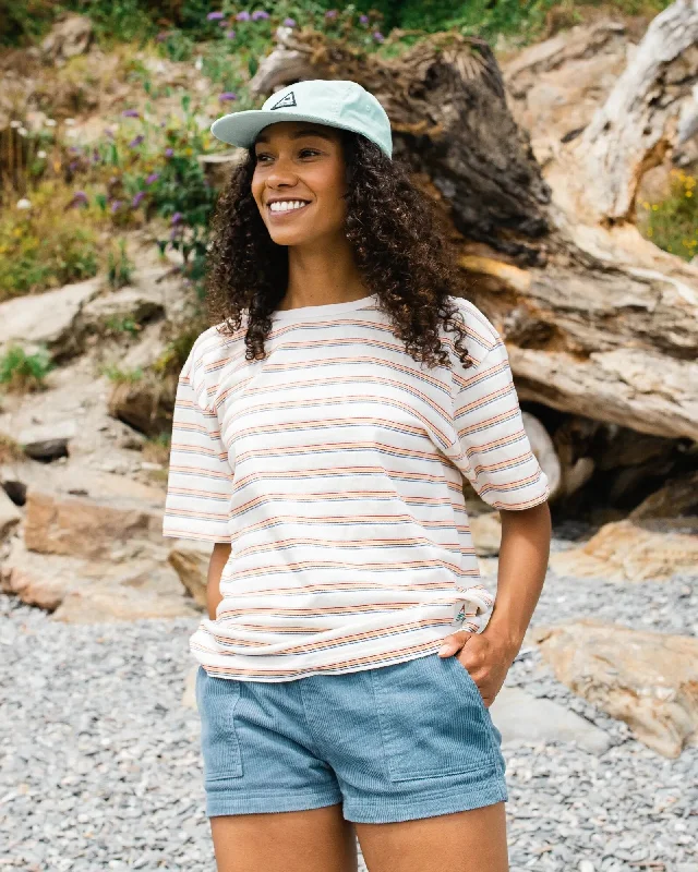 Long Sleeve Women T Shirt for Cooler WeatherRetro Vibes Organic Cotton T-Shirt - Retro Stripe Long Sleeve Women T Shirt for Cooler WeatherRetro Vibes Organic Cotton T-Shirt - Retro Stripe