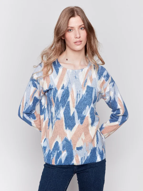Sleeveless Women's Silk - Trimmed Sweaters for SummerReversible Printed Crew Neck Sweater - Truffle Sleeveless Women's Silk - Trimmed Sweaters for SummerReversible Printed Crew Neck Sweater - Truffle
