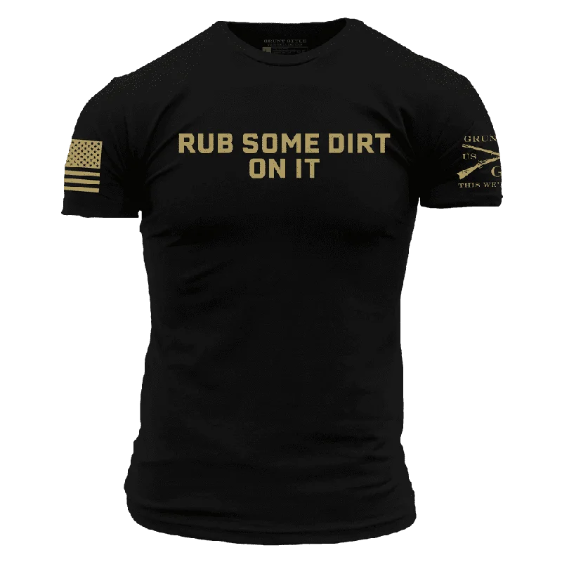 Embroidered Women T Shirt with Intricate DetailsRub Some Dirt On It T-Shirt - Black